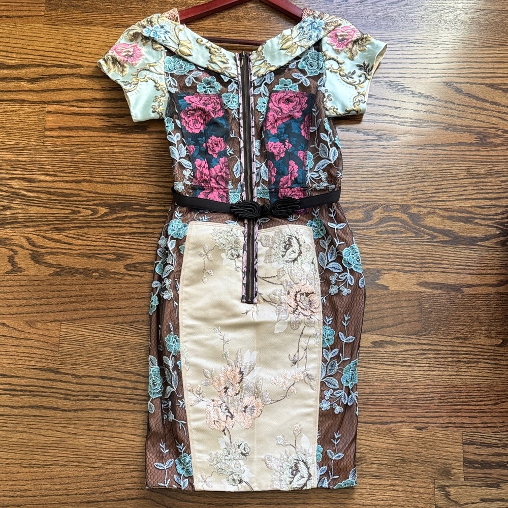 Byron Lars pieced brocade sheath dress 0 petite